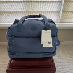 NEW Joan & David The Lainey High-Density Nylon Drop Bottom Weekender Duffle